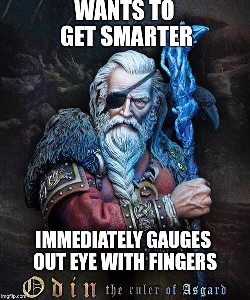 Odin the all father  | image tagged in odin,memes,funny memes,funny,eyes,smart | made w/ Imgflip meme maker