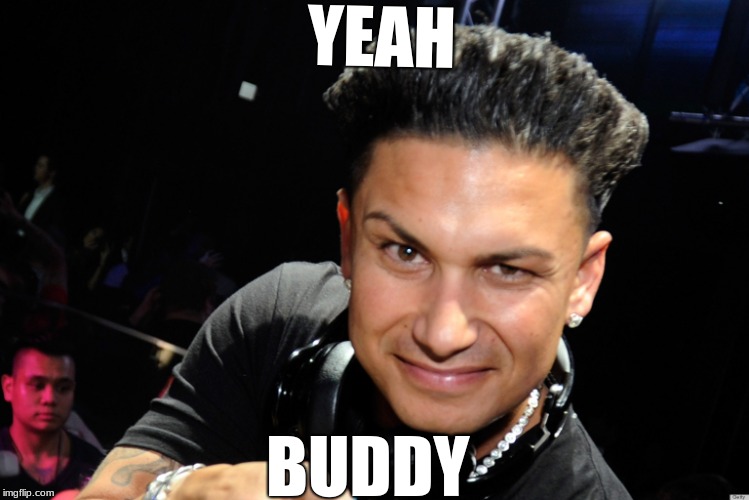 pauly d | YEAH; BUDDY | image tagged in pauly d | made w/ Imgflip meme maker