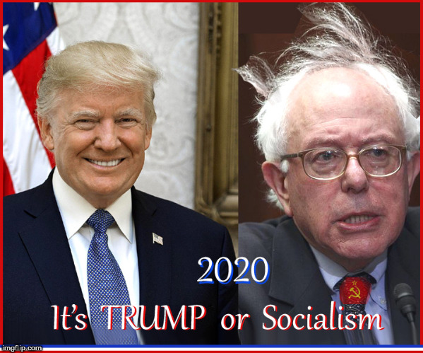 TRUMP vs Bernie | image tagged in bernie sanders,election 2020,maga,donald trump approves,politics lol,communist socialist | made w/ Imgflip meme maker
