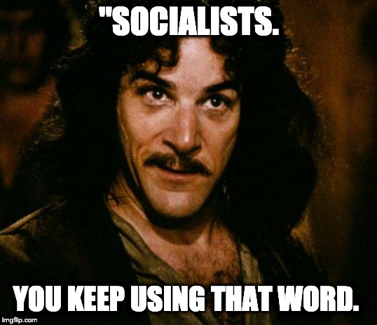 Inigo Montoya Meme | "SOCIALISTS. YOU KEEP USING THAT WORD. | image tagged in memes,inigo montoya | made w/ Imgflip meme maker