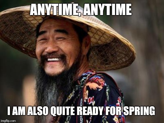 Chinese man | ANYTIME, ANYTIME I AM ALSO QUITE READY FOR SPRING | image tagged in chinese man | made w/ Imgflip meme maker