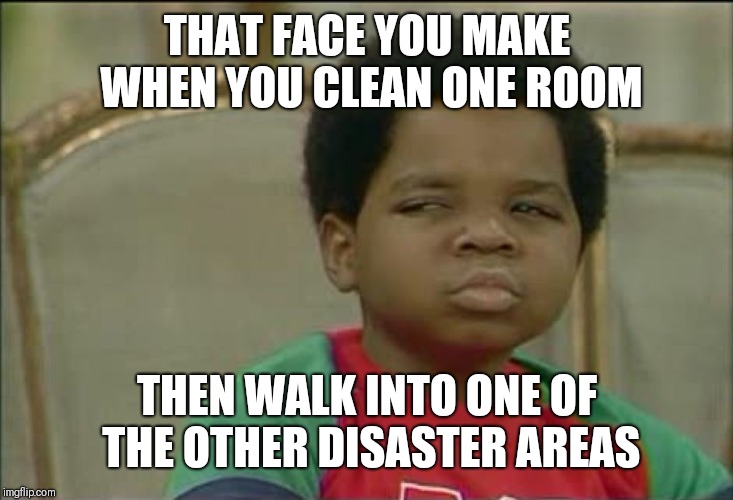 that face you make when | THAT FACE YOU MAKE WHEN YOU CLEAN ONE ROOM; THEN WALK INTO ONE OF THE OTHER DISASTER AREAS | image tagged in that face you make when | made w/ Imgflip meme maker