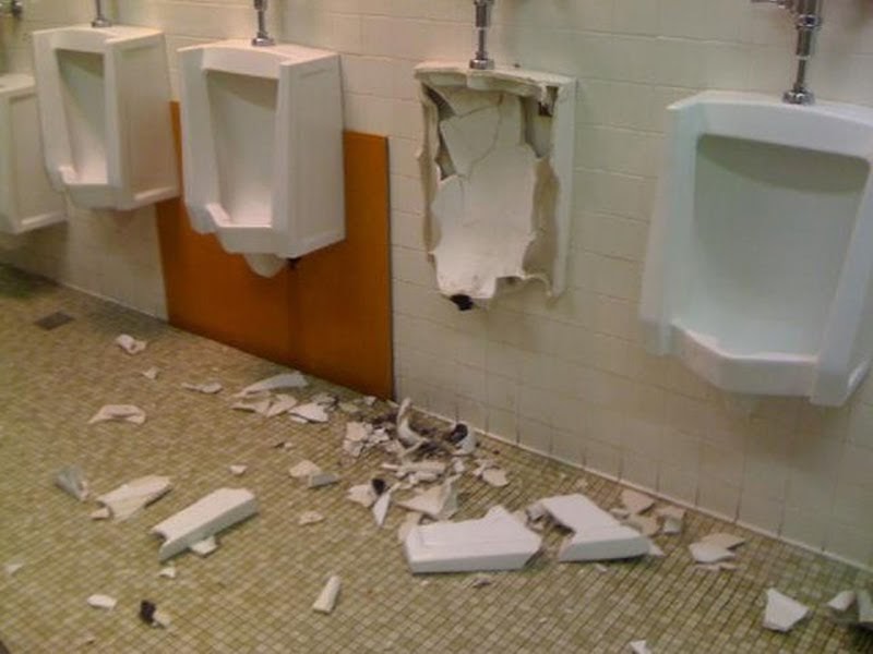 High Quality Urinal Destroyed Blank Meme Template