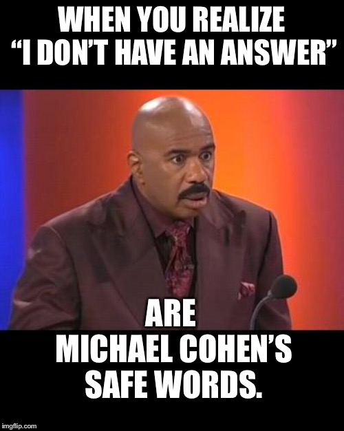 “I don’t have an answer” are safe words | WHEN YOU REALIZE “I DON’T HAVE AN ANSWER”; ARE MICHAEL COHEN’S SAFE WORDS. | image tagged in when you realize,memes,michael cohen,answer,words,safe | made w/ Imgflip meme maker