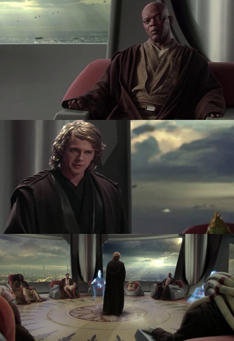 High Quality Anakin vs Jedi Council Blank Meme Template