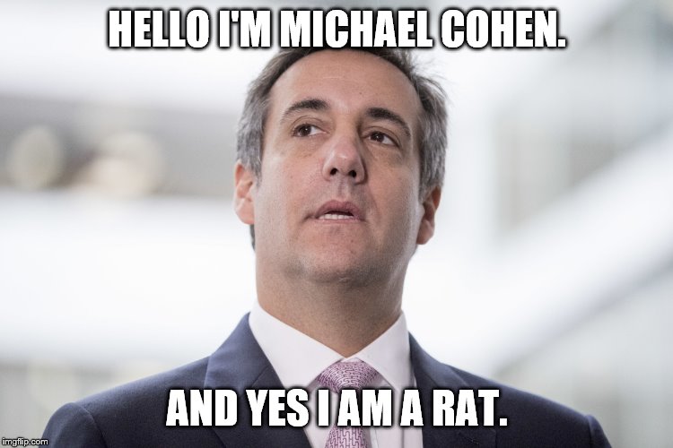 Cohen Rat | HELLO I'M MICHAEL COHEN. AND YES I AM A RAT. | image tagged in racist,con man,cheat,michael cohen,rat | made w/ Imgflip meme maker