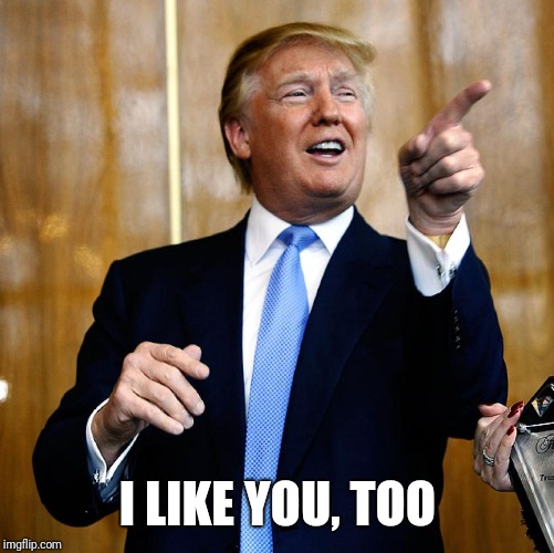 Donal Trump Birthday | I LIKE YOU, TOO | image tagged in donal trump birthday | made w/ Imgflip meme maker
