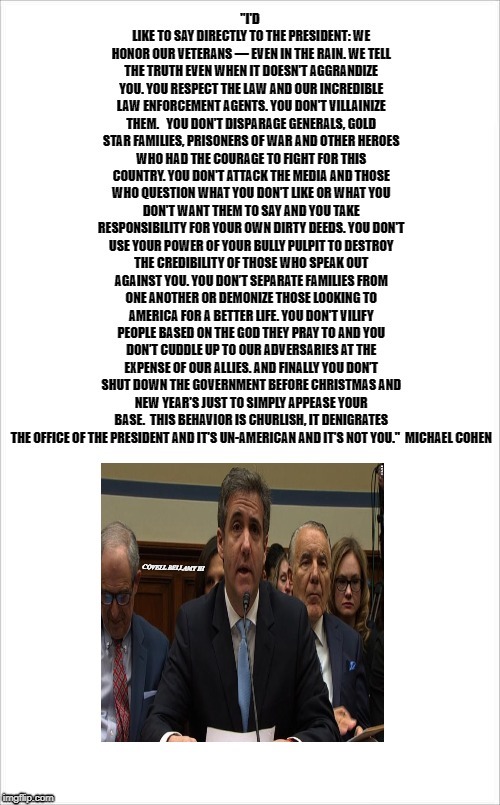 COVELL BELLAMY III | image tagged in michael cohen's words | made w/ Imgflip meme maker