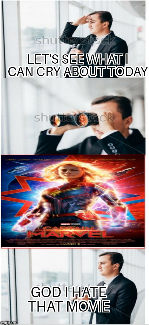 This meme just about sums it up on how some of the people feel about the movie  | image tagged in funny memes,memes,captain marvel | made w/ Imgflip meme maker