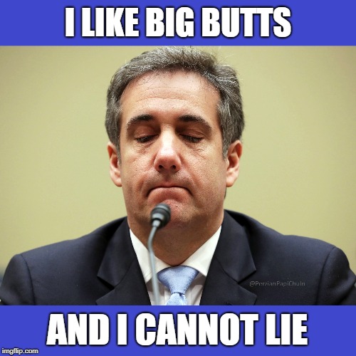 Sir Fix-A-Lot, Esq.  | I LIKE BIG BUTTS; AND I CANNOT LIE | image tagged in cohen,michael cohen,trump,donald trump,sir mix alot,collusion | made w/ Imgflip meme maker