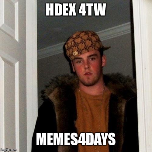 Scumbag Steve Meme | HDEX 4TW; MEMES4DAYS | image tagged in memes,scumbag steve | made w/ Imgflip meme maker