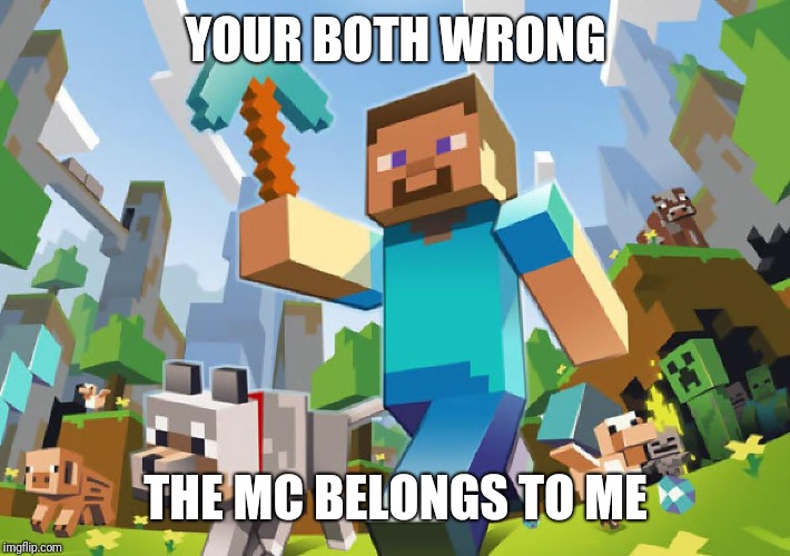 Minecraft  | YOUR BOTH WRONG THE MC BELONGS TO ME | image tagged in minecraft | made w/ Imgflip meme maker