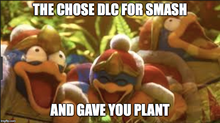 deedeedee | THE CHOSE DLC FOR SMASH; AND GAVE YOU PLANT | image tagged in deedeedee | made w/ Imgflip meme maker
