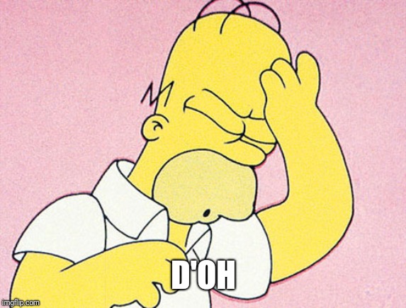 Homer Simpson D'oh | D'OH | image tagged in homer simpson d'oh | made w/ Imgflip meme maker
