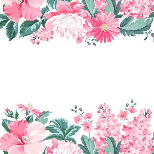 High Quality Pink Flowers Blank Meme Template