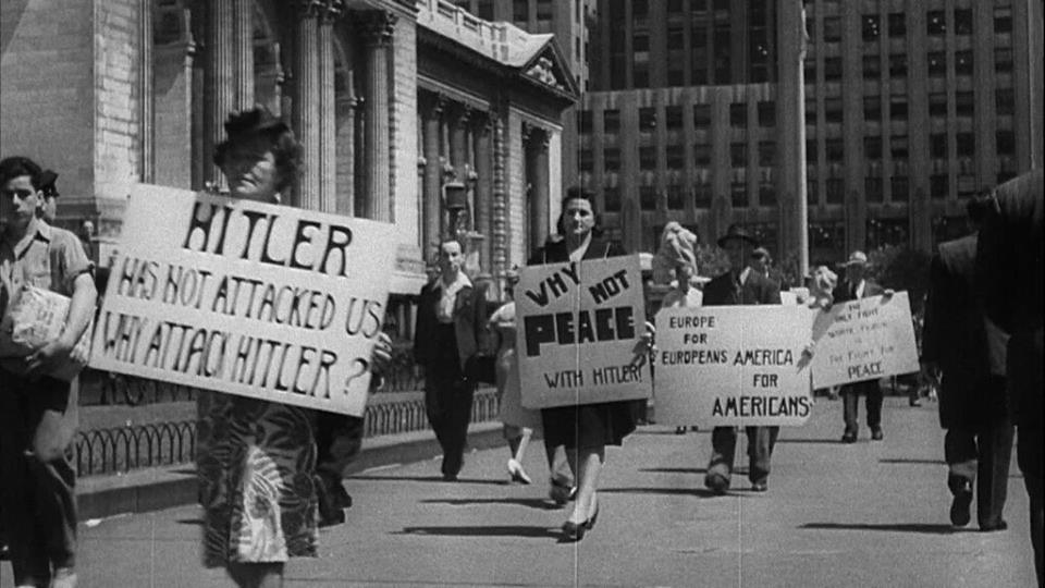 High Quality Democratic Socialists Anti-War Protest in NYC, 1941 Blank Meme Template