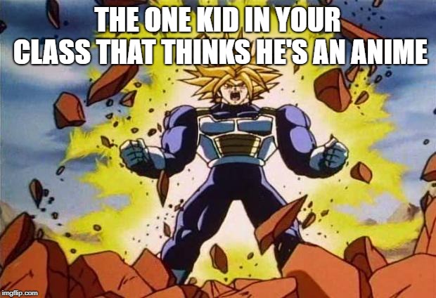 Dragon ball z | THE ONE KID IN YOUR CLASS THAT THINKS HE'S AN ANIME | image tagged in dragon ball z | made w/ Imgflip meme maker