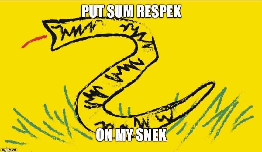 Respek Snek | PUT SUM RESPEK; ON MY SNEK | image tagged in gadsden flag | made w/ Imgflip meme maker