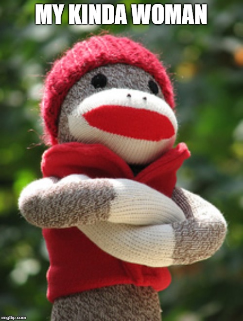 Sock monkey | MY KINDA WOMAN | image tagged in sock monkey | made w/ Imgflip meme maker