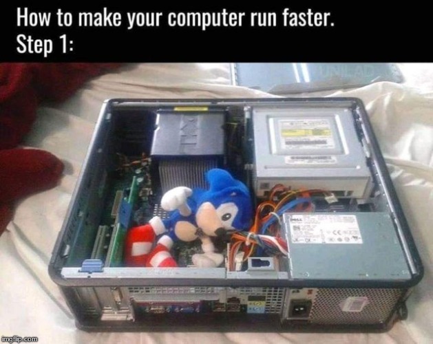 Sonic RAM | image tagged in sonic the hedgehog,computer,memes,funny | made w/ Imgflip meme maker