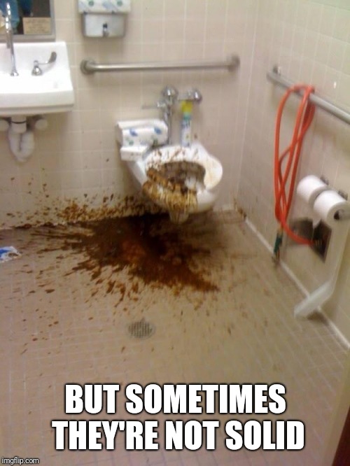 Girls poop too | BUT SOMETIMES THEY'RE NOT SOLID | image tagged in girls poop too | made w/ Imgflip meme maker