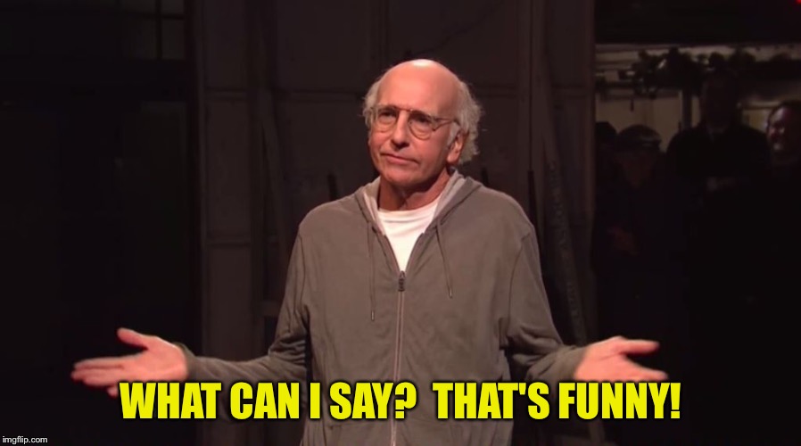 Larry David SNL | WHAT CAN I SAY?  THAT'S FUNNY! | image tagged in larry david snl | made w/ Imgflip meme maker