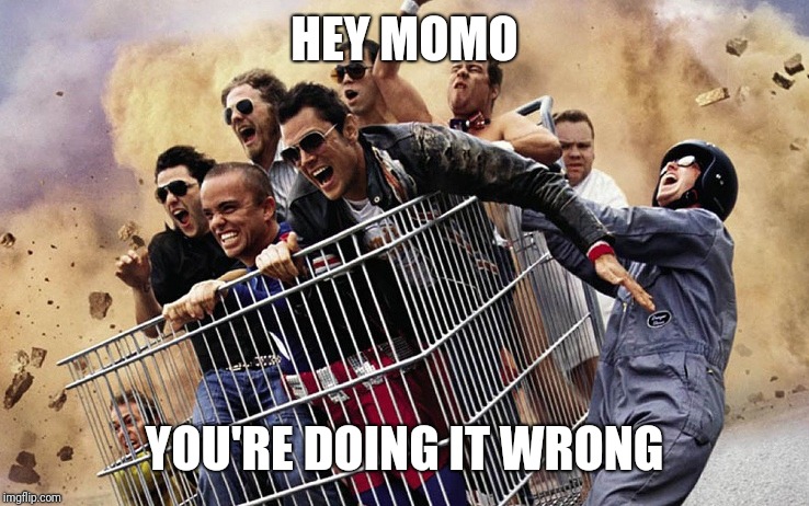 When hurting yourself was fun | HEY MOMO; YOU'RE DOING IT WRONG | image tagged in jackass,momo,memes,funny,kids,tv show | made w/ Imgflip meme maker