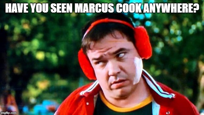 Search for Marcus Cook | HAVE YOU SEEN MARCUS COOK ANYWHERE? | image tagged in have you seen my baseball | made w/ Imgflip meme maker