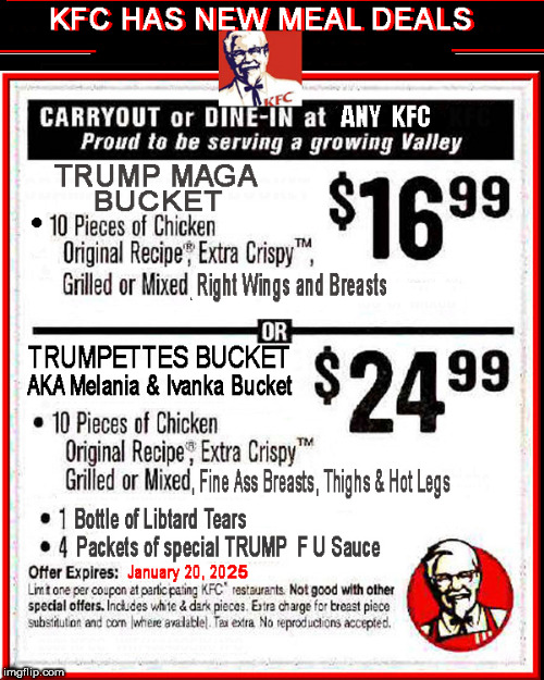 MAGA KFC Bucket of Chicken y'all | . | image tagged in maga,donald trump approves,kfc,politics lol,lol so funny,funny memes | made w/ Imgflip meme maker