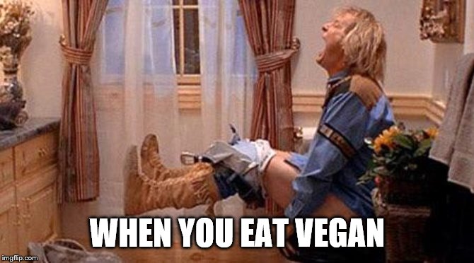 Vegan poop | WHEN YOU EAT VEGAN | image tagged in vegan poop | made w/ Imgflip meme maker
