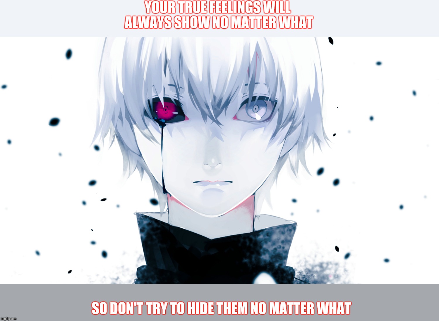 YOUR TRUE FEELINGS WILL ALWAYS SHOW NO MATTER WHAT; SO DON'T TRY TO HIDE THEM NO MATTER WHAT | image tagged in truth | made w/ Imgflip meme maker