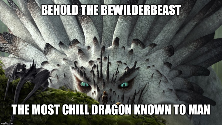 BEHOLD THE BEWILDERBEAST; THE MOST CHILL DRAGON KNOWN TO MAN | image tagged in bewilderbeast | made w/ Imgflip meme maker