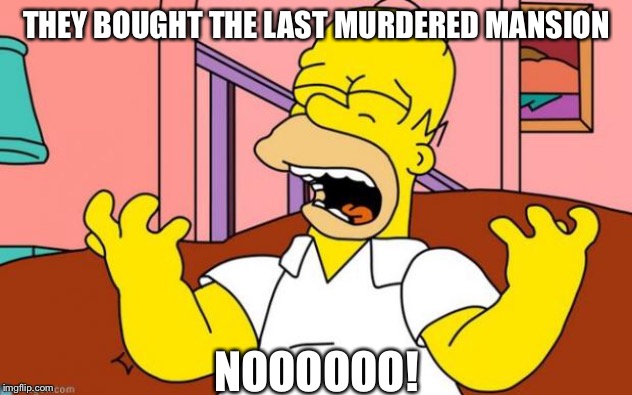 Nooooo! | THEY BOUGHT THE LAST MURDERED MANSION; NOOOOOO! | image tagged in nooooo | made w/ Imgflip meme maker