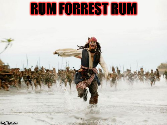 Jack Sparrow Being Chased | RUM FORREST RUM | image tagged in memes,jack sparrow being chased | made w/ Imgflip meme maker