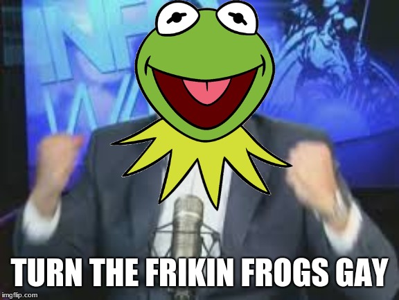 FROGS GAY | TURN THE FRIKIN FROGS GAY | image tagged in turn the frikin frogs gay,gay frogs,memes,funny,dank memes,kermit the frog | made w/ Imgflip meme maker