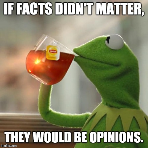 But That's None Of My Business | IF FACTS DIDN'T MATTER, THEY WOULD BE OPINIONS. | image tagged in memes,but thats none of my business,kermit the frog | made w/ Imgflip meme maker