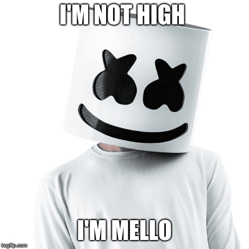I'M NOT HIGH; I'M MELLO | image tagged in bad pun | made w/ Imgflip meme maker