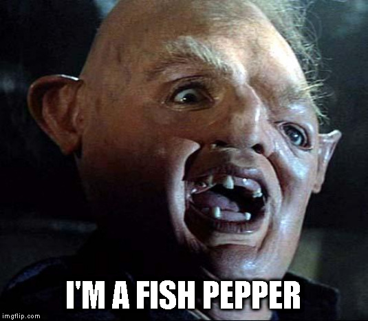 Sloth Goonies | I'M A FISH PEPPER | image tagged in sloth goonies | made w/ Imgflip meme maker