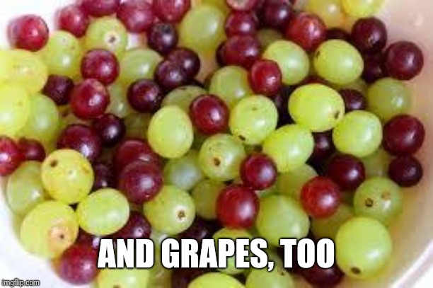 Grapes... | AND GRAPES, TOO | image tagged in grapes | made w/ Imgflip meme maker