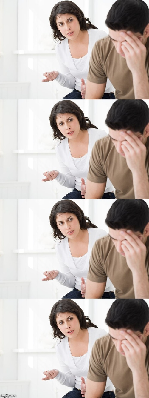 Husband & Wife Talking Blank Meme Template