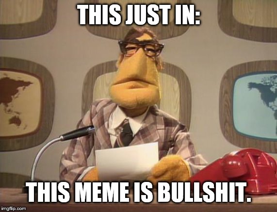 muppet news | THIS JUST IN: THIS MEME IS BULLSHIT. | image tagged in muppet news | made w/ Imgflip meme maker