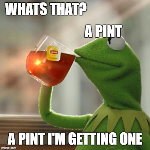 But That's None Of My Business | WHATS THAT? A PINT; A PINT I'M GETTING ONE | image tagged in memes,but thats none of my business,kermit the frog | made w/ Imgflip meme maker