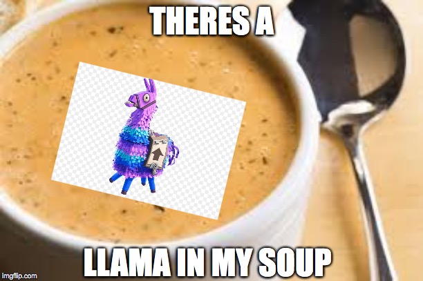 cheese | THERES A; LLAMA IN MY SOUP | image tagged in gaming | made w/ Imgflip meme maker
