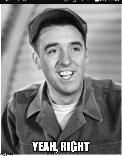 Luke Bryan is Gomer Pyle | YEAH, RIGHT | image tagged in luke bryan is gomer pyle | made w/ Imgflip meme maker