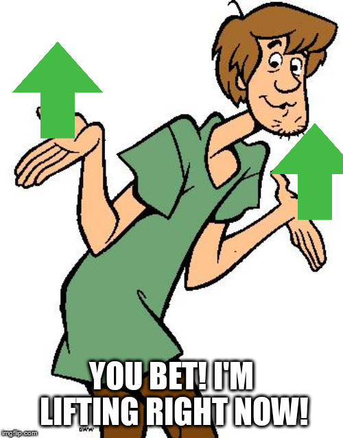 Shaggy from Scooby Doo | YOU BET! I'M LIFTING RIGHT NOW! | image tagged in shaggy from scooby doo | made w/ Imgflip meme maker