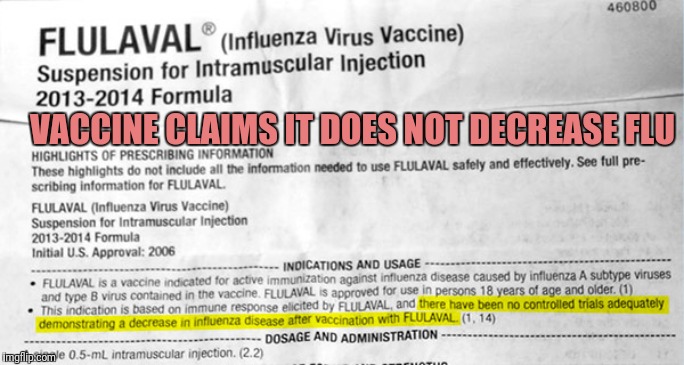 They want to kill Americans | VACCINE CLAIMS IT DOES NOT DECREASE FLU | image tagged in flu,democrats | made w/ Imgflip meme maker