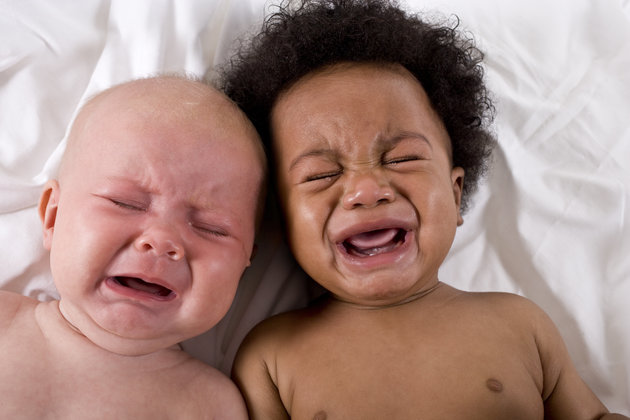 High Quality Two crying babies Blank Meme Template