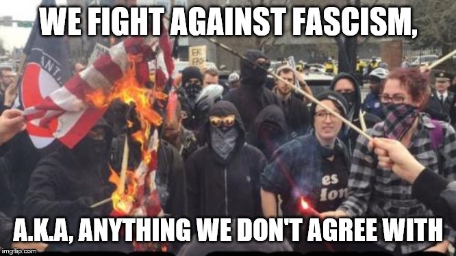 Antifa Democrat Leftist Terrorist | WE FIGHT AGAINST FASCISM, A.K.A, ANYTHING WE DON'T AGREE WITH | image tagged in antifa democrat leftist terrorist | made w/ Imgflip meme maker