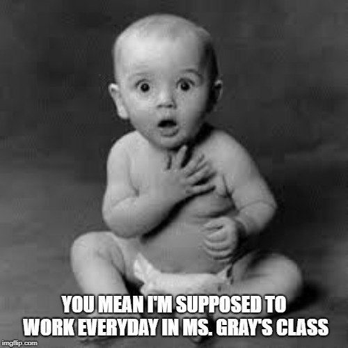 YOU MEAN I'M SUPPOSED TO WORK EVERYDAY IN MS. GRAY'S CLASS | made w/ Imgflip meme maker