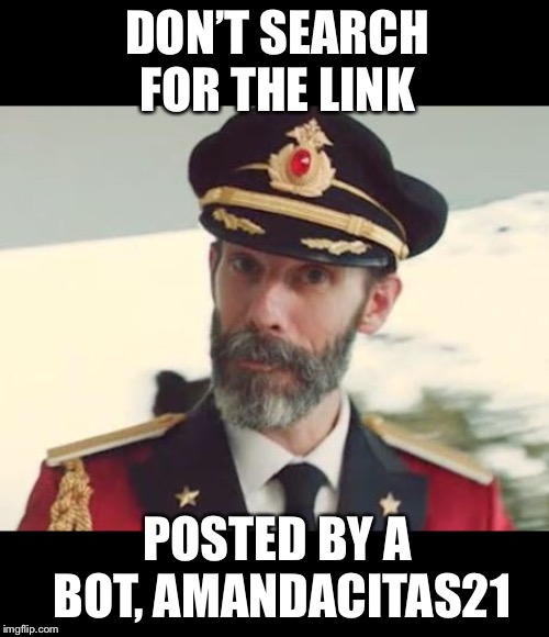 Captain Obvious | DON’T SEARCH FOR THE LINK POSTED BY A BOT, AMANDACITAS21 | image tagged in captain obvious | made w/ Imgflip meme maker